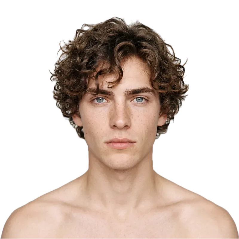 Steve, exclusive AI model for lookbook · curls
